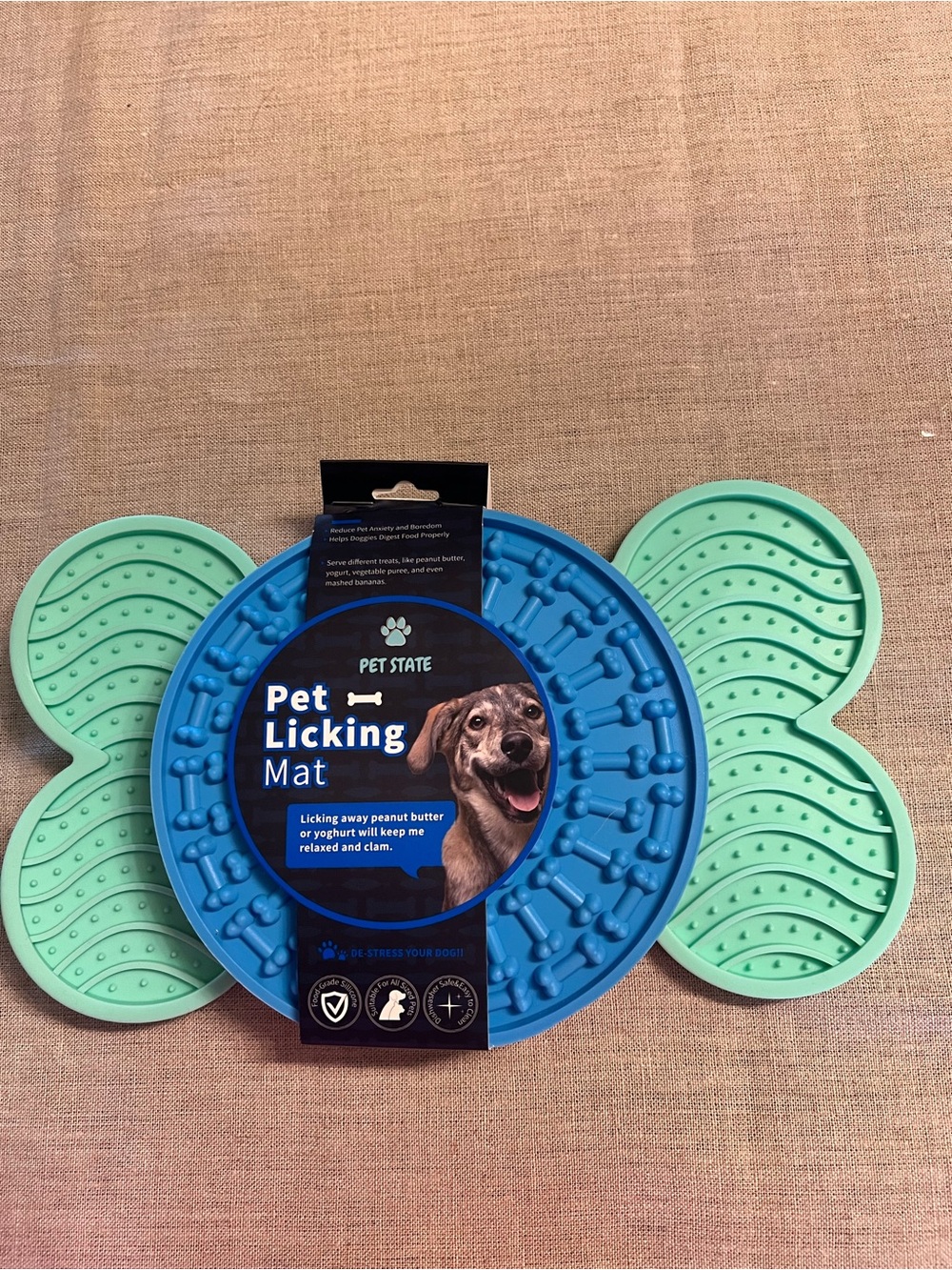 Blue & Mint Pet Licking Mat - Slow Feeder for Cats